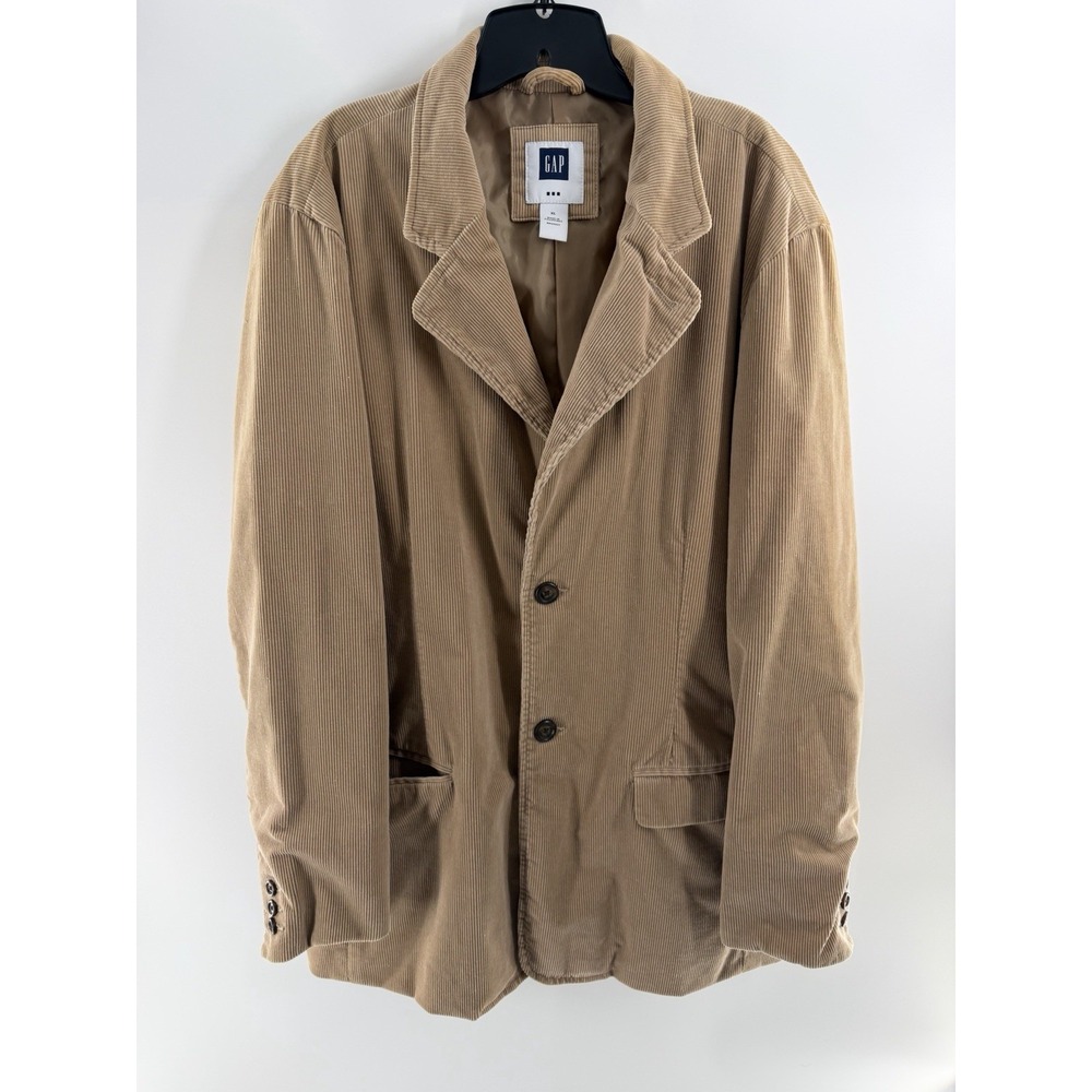 GAP Men's Sport Coat Blazer Two Button Beige Wide Whale Corduroy Size XL